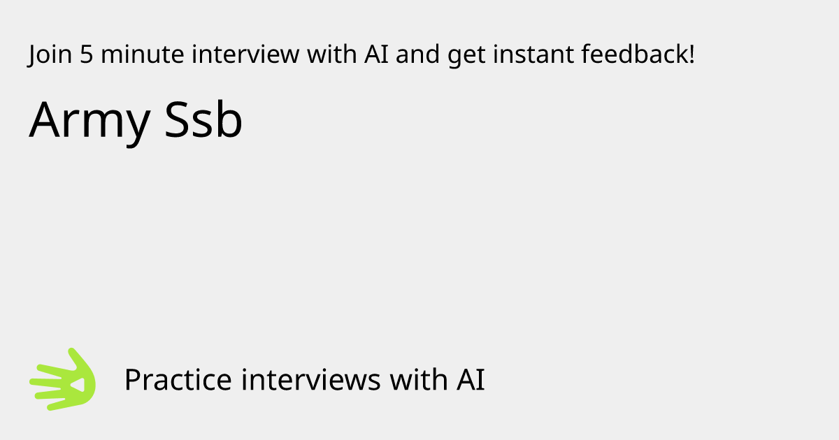 GreetAI — Army Ssb interview practice & instant feedback