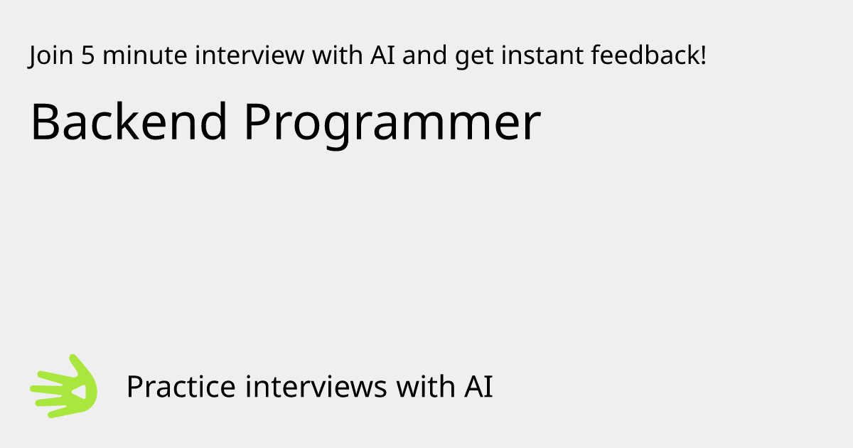 Backend Programmer Interview Practice with AI | GreetAI