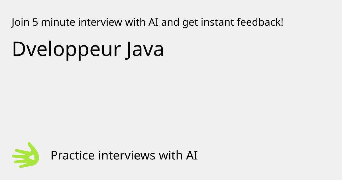 GreetAI — Dveloppeur Java interview practice & instant feedback