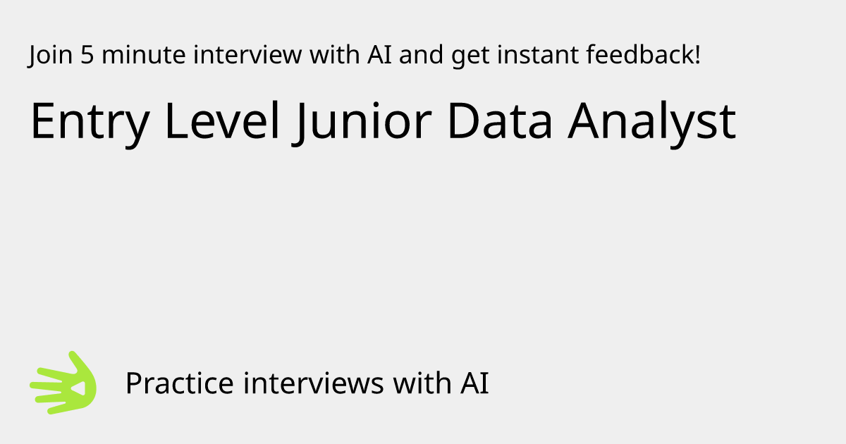 GreetAI — Entry Level Junior Data Analyst interview practice & instant ...