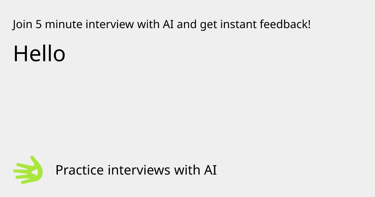 Hello Interview Practice with AI | GreetAI