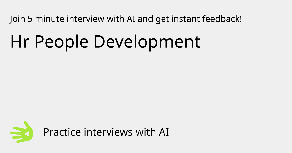 GreetAI — Hr People Development interview practice & instant feedback