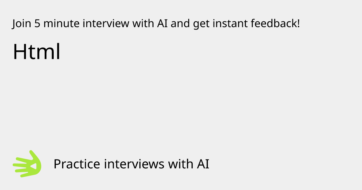 GreetAI — Html interview practice & instant feedback