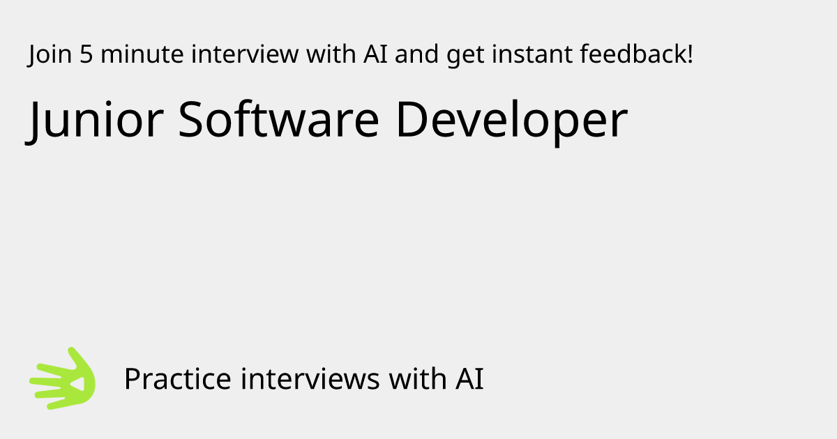 GreetAI — Junior Software Developer interview practice & instant feedback