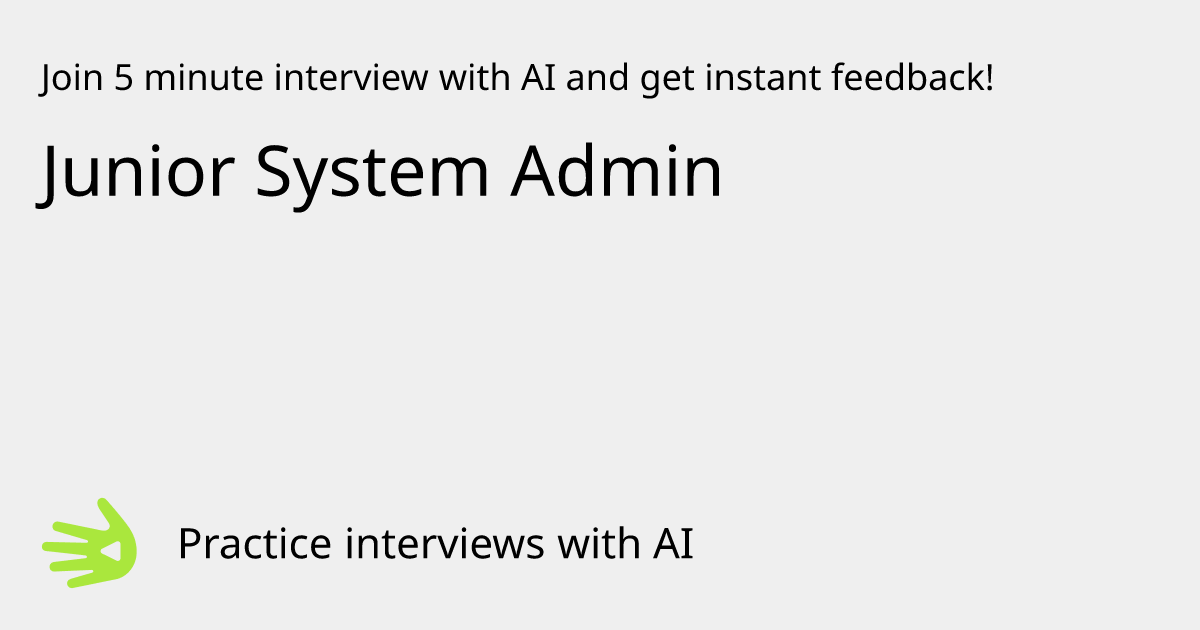 GreetAI — Junior System Admin interview practice & instant feedback