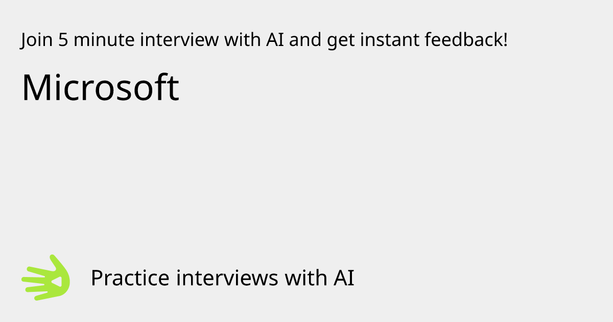 Microsoft Interview Practice with AI | GreetAI