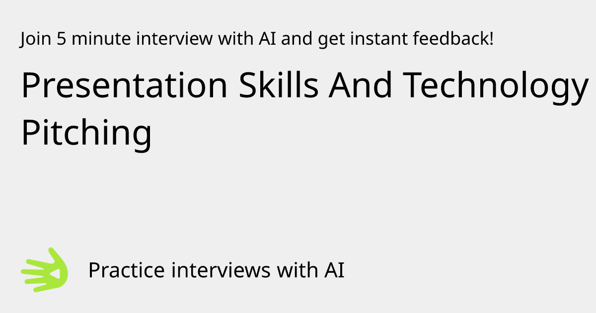GreetAI — Presentation Skills And Technology Pitching interview ...