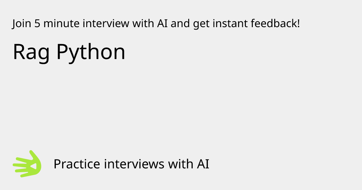 Rag Python Interview Practice with AI | GreetAI